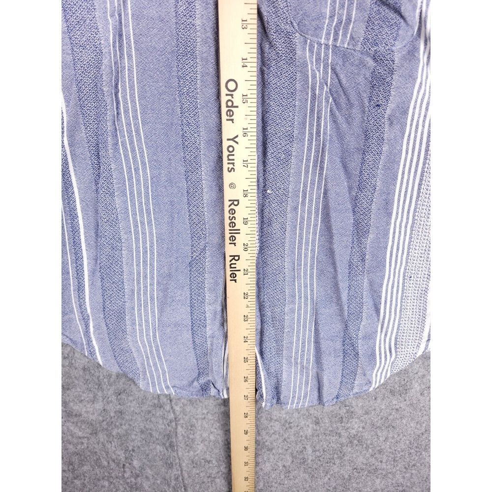 Maeve Anthropologie Shirt Women's Medium Striped‎ Button Up Viscose Pocket - Picture 6 of 7